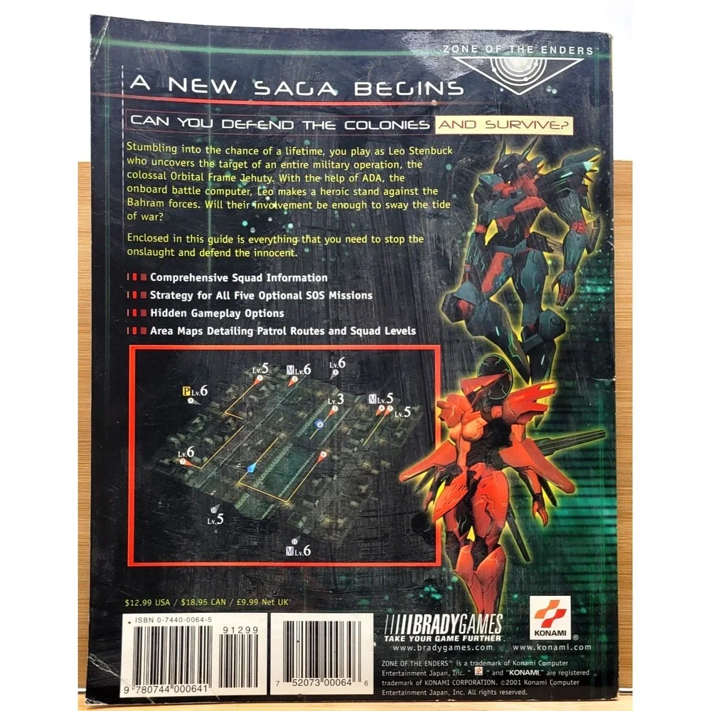 Zone of the Enders BradyGames Official Strategy Guide 2001 Konami First Edition